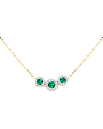 9ct Yellow Gold Lab Diamond Emerald Nkl