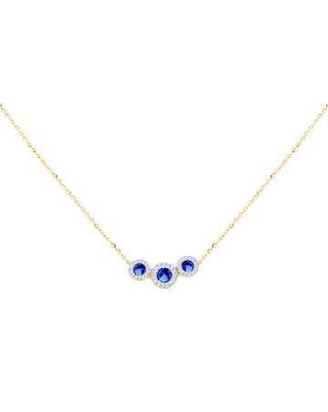 9ct Yellow Gold Lab Diamond Sapphire Nkl