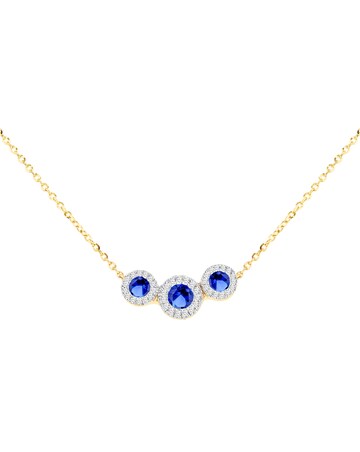 9ct Yellow Gold Lab Diamond Sapphire Nkl