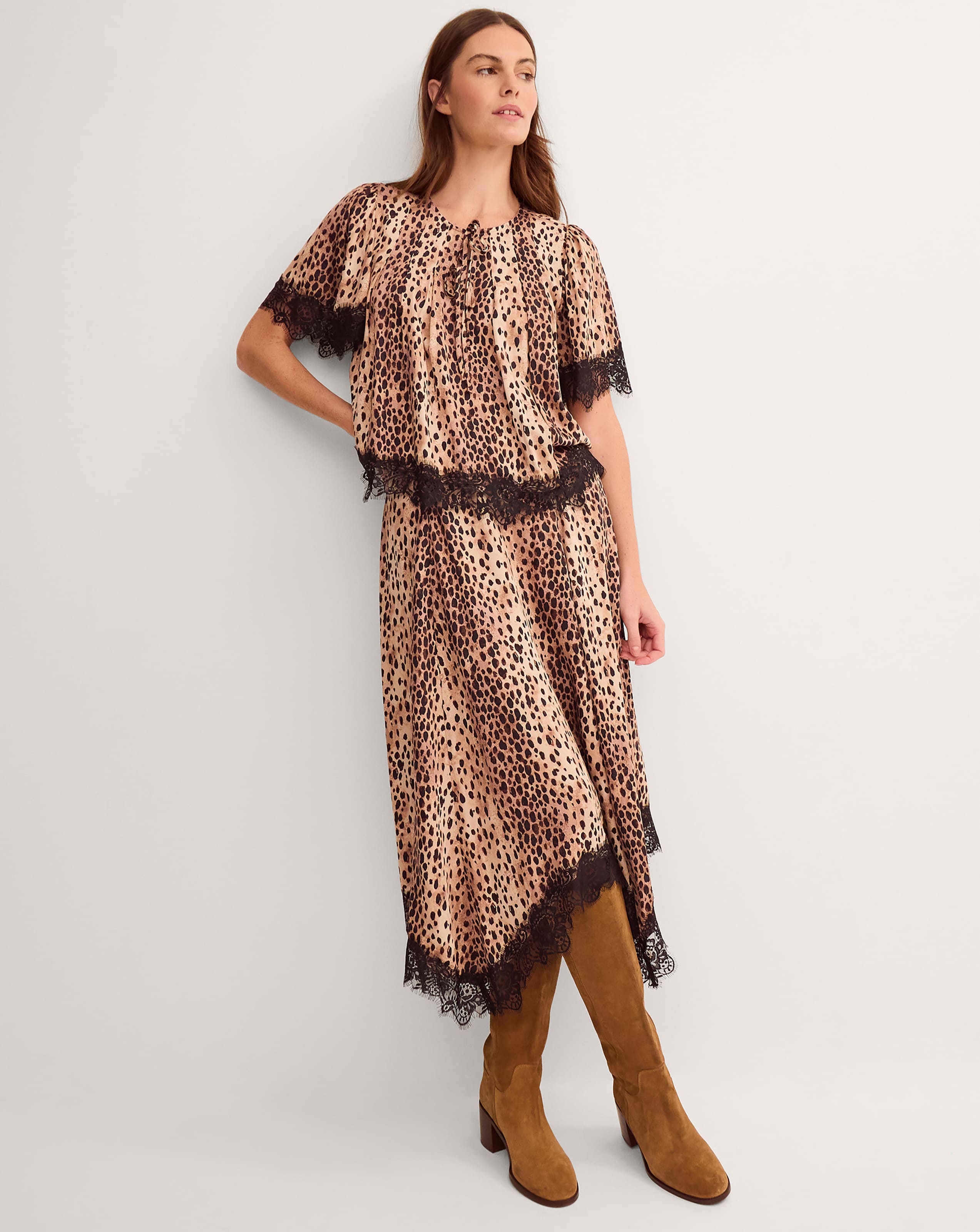New In - Monsoon Babette Leopard Print Midi Skirt