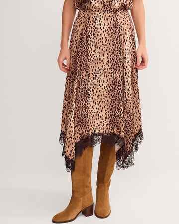 Monsoon Babette Leopard Print Midi Skirt