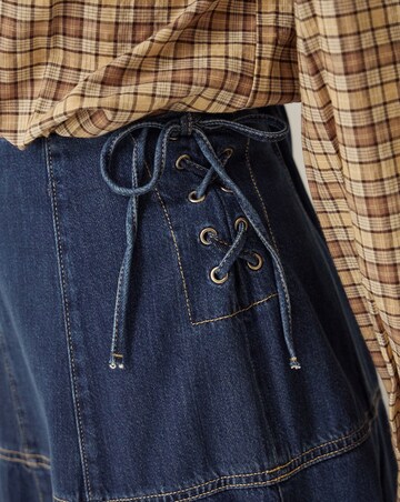 Monsoon Macy Tie Side Denim Midi Skirt