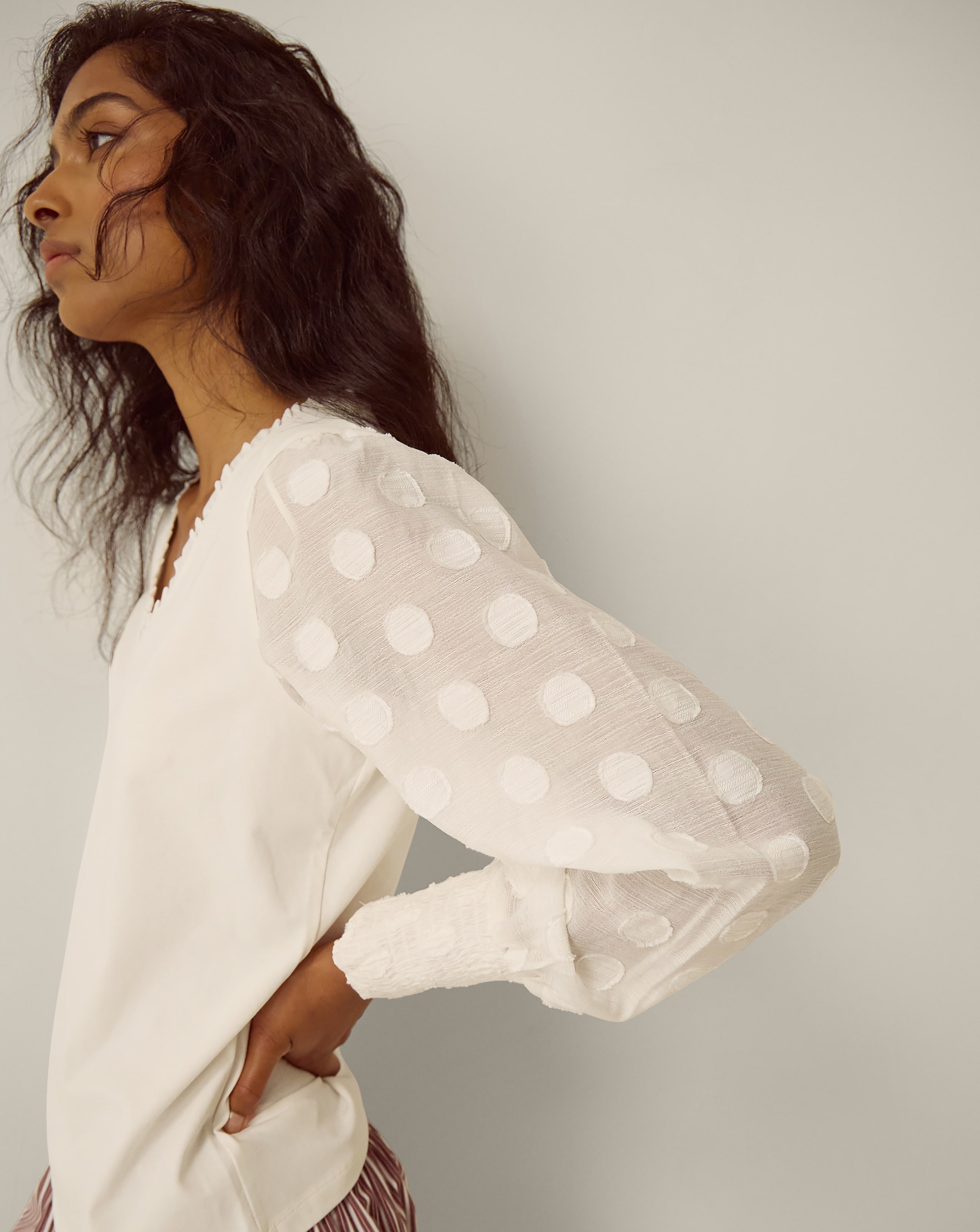 New In - Monsoon Ferne V-Neck Polka Dot Top