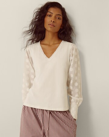 Monsoon Ferne V-Neck Polka Dot Top