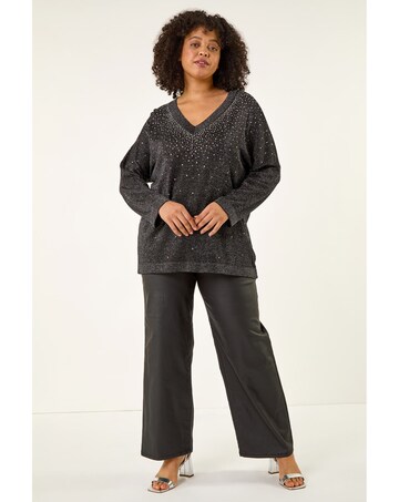 Roman Curve Sparkly Knit Top
