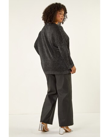Roman Curve Sparkly Knit Top