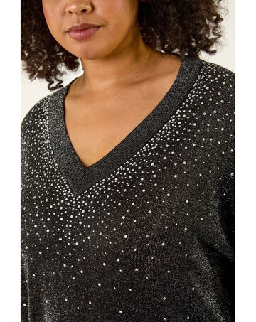 Roman Curve Sparkly Knit Top