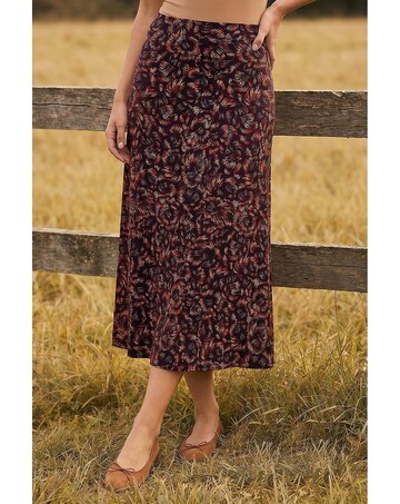 Roman Speckle Print Panel A-Line Skirt
