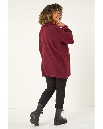 Roman Curve Cowl Neck Button Wrap Top