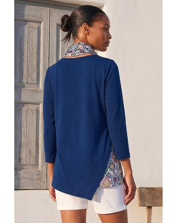 Roman Asymetric Hem Detachable Scarf Top