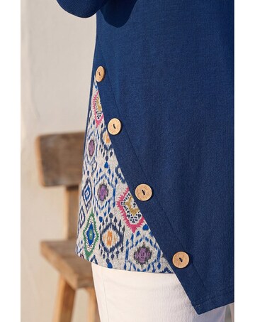 Roman Asymetric Hem Detachable Scarf Top