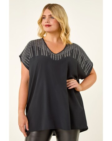 Roman Curve Hotfix Woven Top