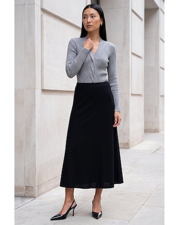 Roman A-Line Pull On Stretch Skirt