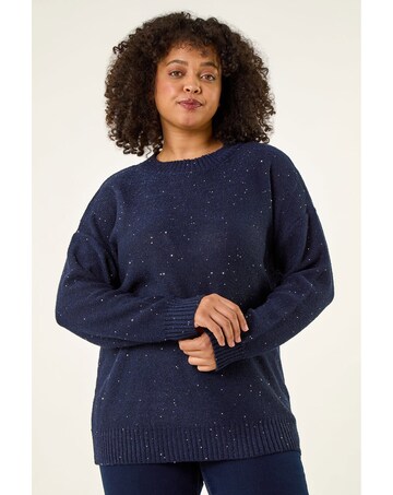 Roman Curve Hotfix Longline Knit Jumper