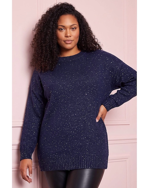 Roman Curve Hotfix Longline Knit Jumper