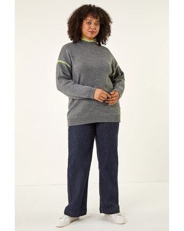 Roman Curve Trim Detail Knit Jumper