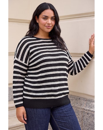 Roman Curve Crochet Stripe Knit