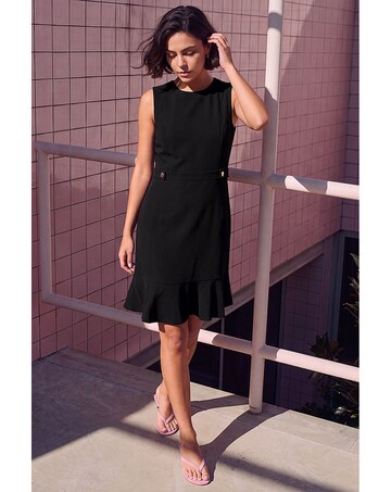 Roman Sleeveless Button Side Short Dress