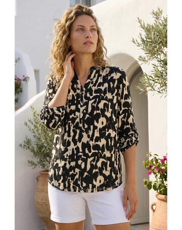 Roman Abstract Ikat Print Shirt