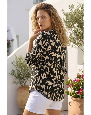 Roman Abstract Ikat Print Shirt
