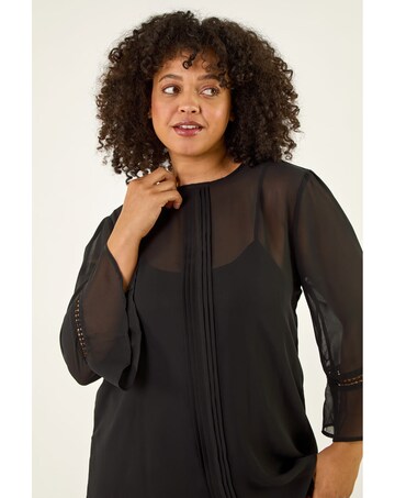 Roman Curve Pintuck Pleat Top
