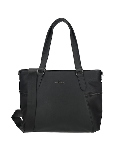 Roxy Two Handle Vegan Leather Shoulder Bag with Nylon Strap