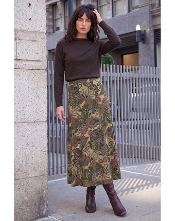 Roman Paisley Print Skirt