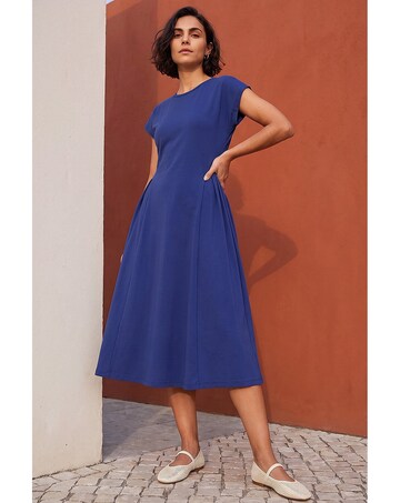 Roman Side Pleat Detail Dress