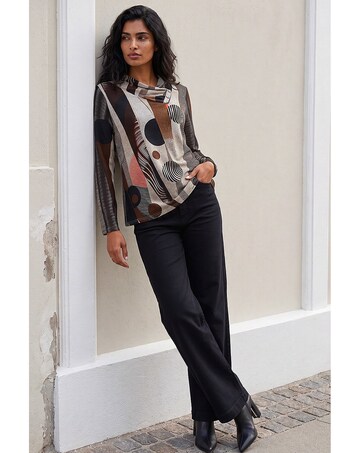 Roman Abstract Print Snit Top