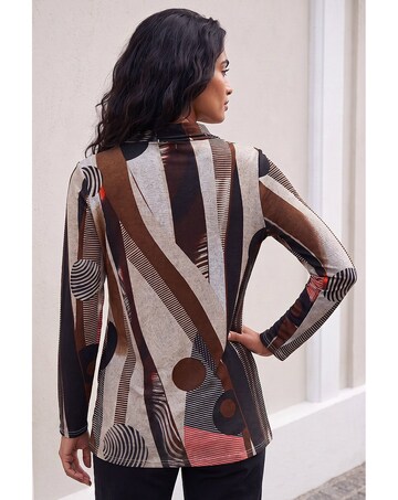 Roman Abstract Print Snit Top
