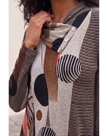 Roman Abstract Print Snit Top