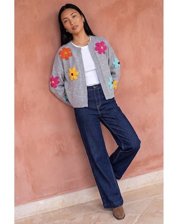 Roman Multi Floral Knit Cardigan