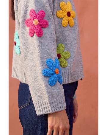 Roman Multi Floral Knit Cardigan