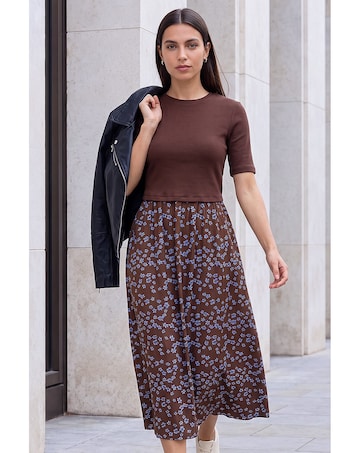 Roman Floral Print Knit Dress