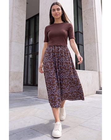 Roman Floral Print Knit Dress