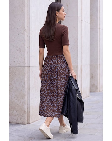 Roman Floral Print Knit Dress