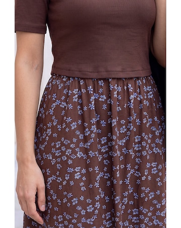 Roman Floral Print Knit Dress