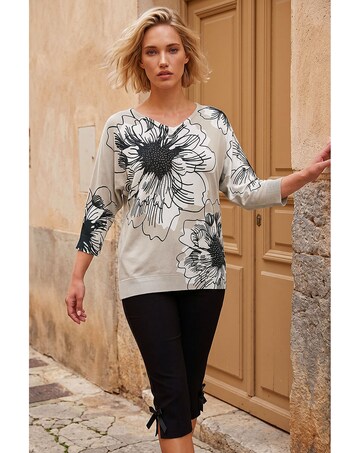 Roman Embellished Floral V-Neck Jumper