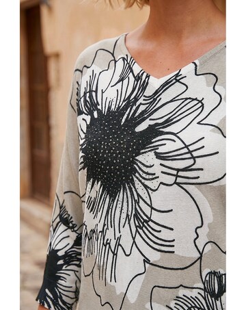 Roman Embellished Floral V-Neck Jumper