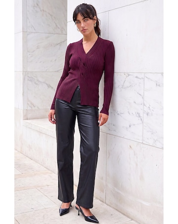 Roman Cable Rib Knit Jumper