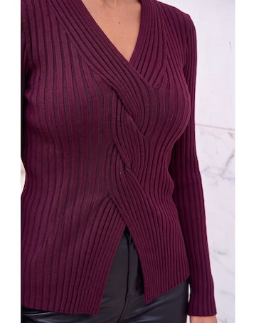 Roman Cable Rib Knit Jumper