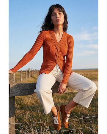 Roman Cable Rib Knit Jumper