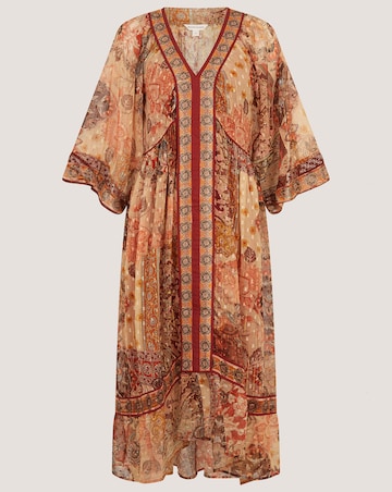 Monsoon Evelina Shimmer Print Midi Dress