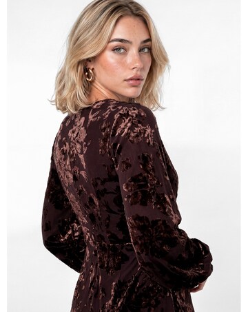 Lovedrobe Velvet Faux Wrap Midaxi Dress