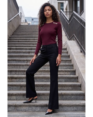 Roman Short Bootcut Stretch Trousers