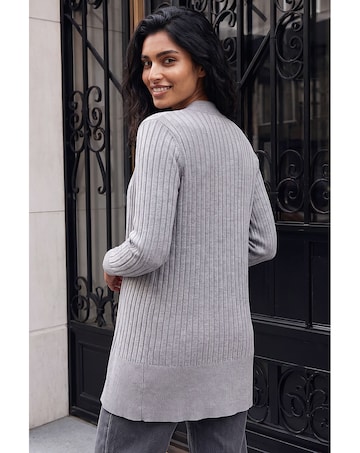 Roman Longline Stretch Ribbed Cardigan