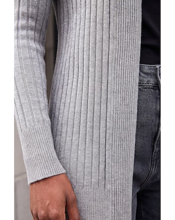 Roman Longline Stretch Ribbed Cardigan