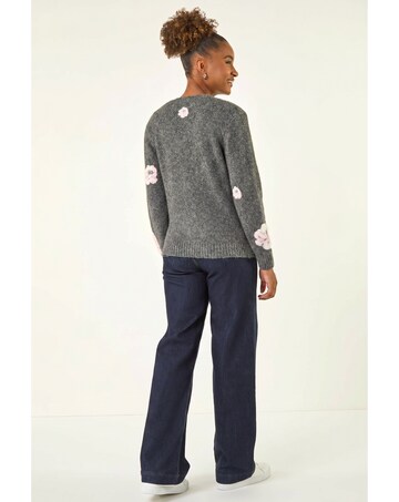 Roman Embossed Floral Knit Cardigan