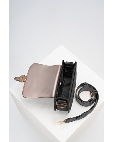 Luella Grey Venetia Black Saddle Crossbody