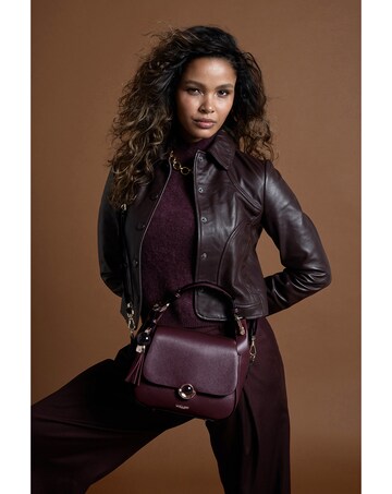 Luella Grey Diana Black Cherry Top Handle Crossbody